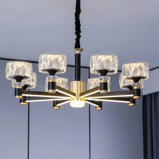 Nordic Light Luxury Living Room Led Crystal Chandelier Modern Minimalist