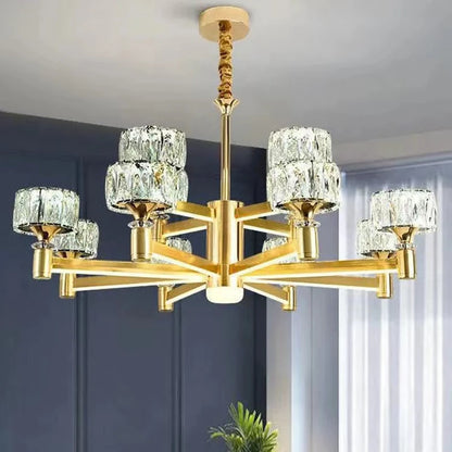 Nordic Light Luxury Living Room Led Crystal Chandelier Modern Minimalist